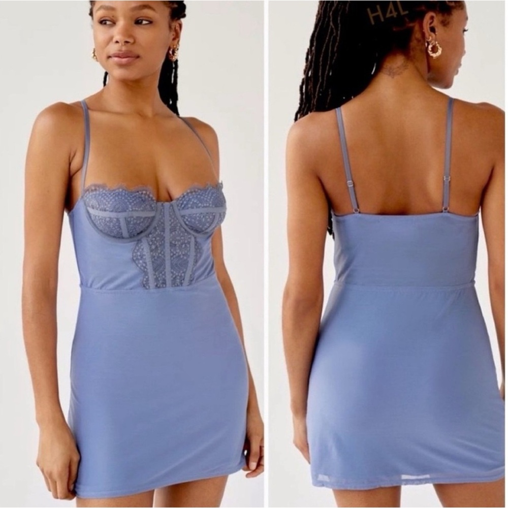 Urban Outfitters Brenna lace corset Top mini dress adjustable straps small